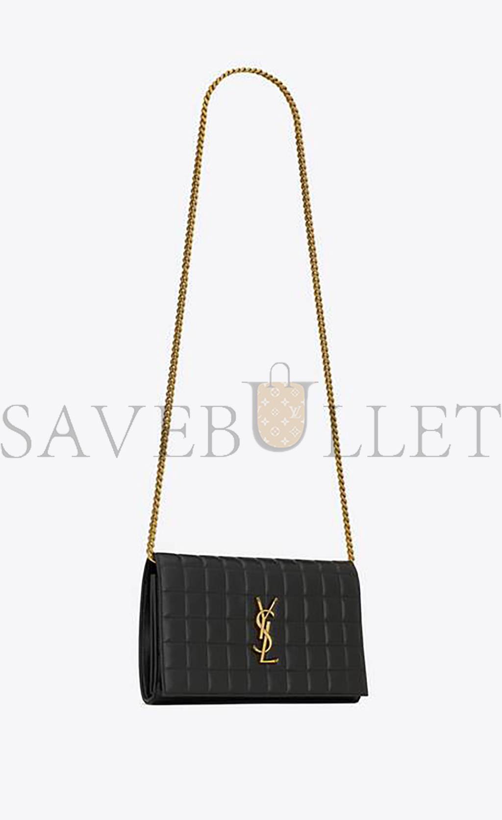 YSL CASSANDRE MATELASSÉ CARRÉ CHAIN WALLET IN QUILTED LEATHER 743346AABVP1000 (23*14*3cm)