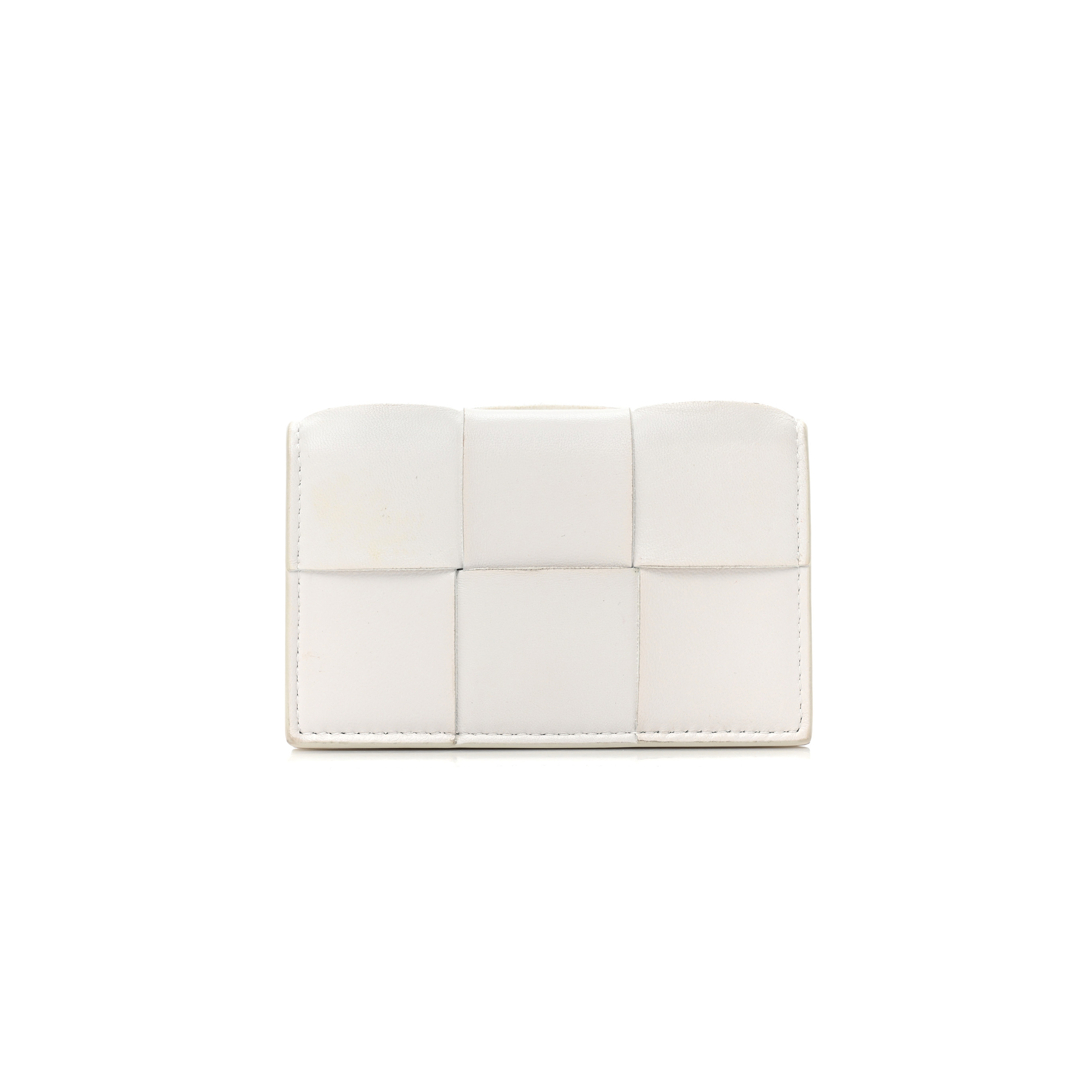 BOTTEGA VENETA NAPPA MAXI INTRECCIATO CARD HOLDER WALLET WHITE (12*8*3cm)