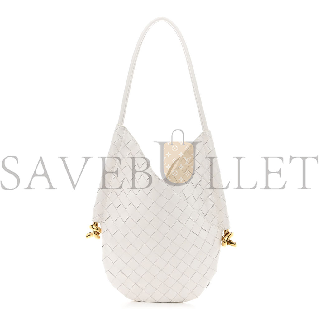 BOTTEGA VENETA NAPPA INTRECCIATO SMALL SOLSTICE HOBO WHITE  (28*25*3cm)