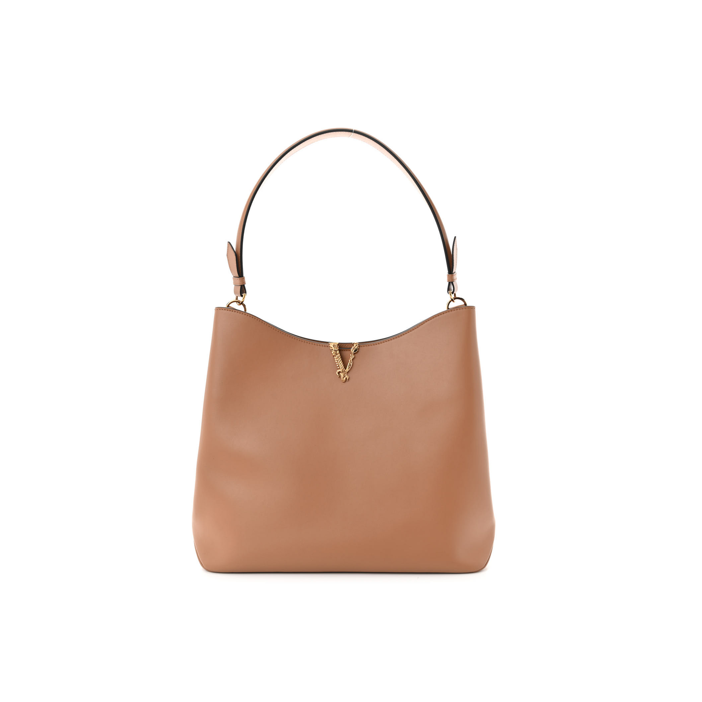 VERSACE CALFSKIN VITELLO VIRTUS HOBO CARAMEL  (36*31*13cm)