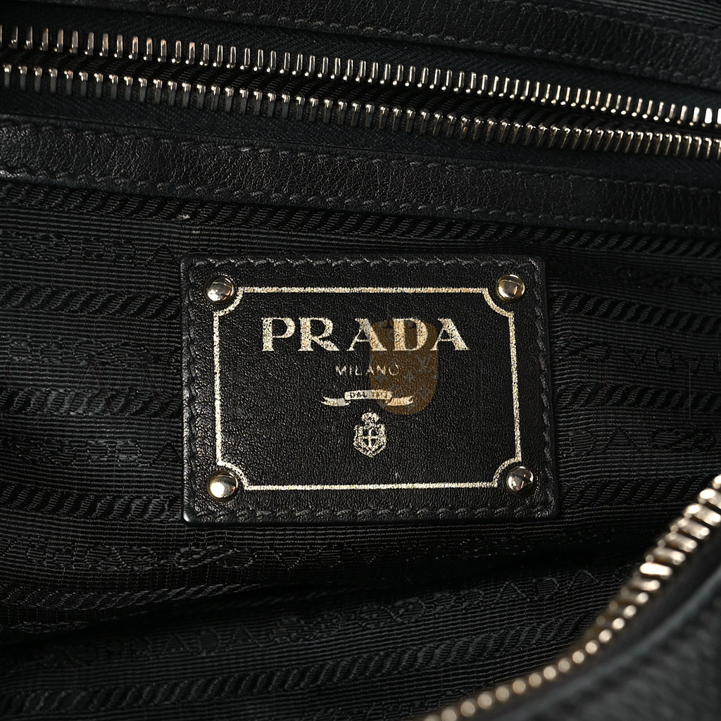 PRADA VITELLO DAINO HOBO BLACK (36*30*15cm)