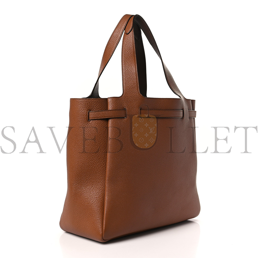 PRADA VITELLO DAINO FLOU DYNAMIQUE TOTE COGNAC (32*27*14cm)