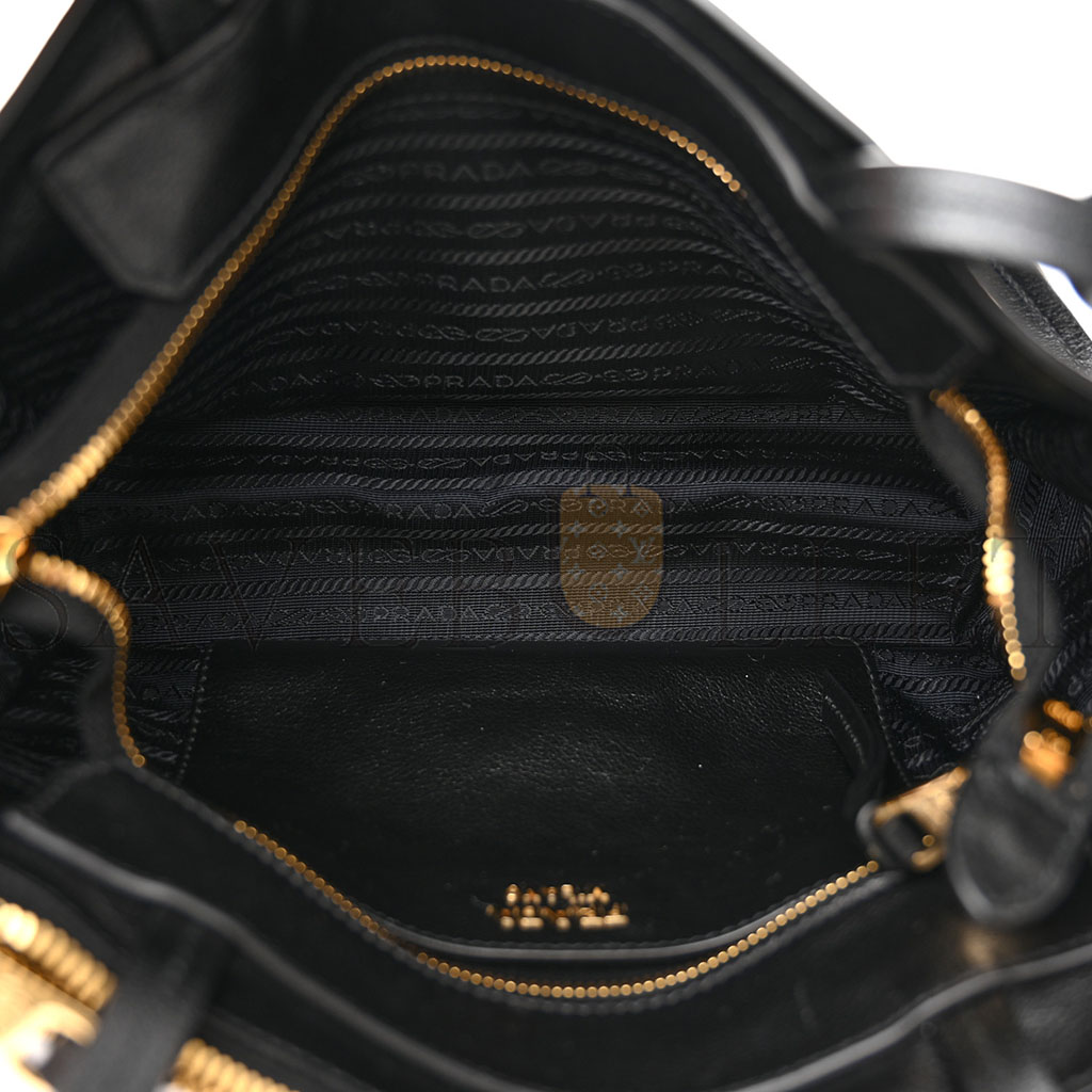 PRADA GLACE CALFSKIN TOTE BLACK (35*27*14cm)