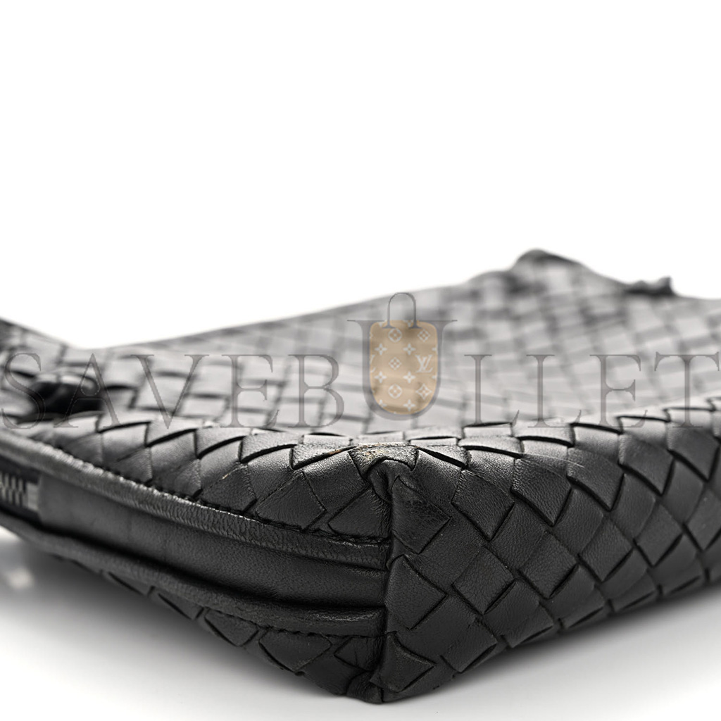 BOTTEGA VENETA NAPPA INTRECCIATO NODINI BAG BLACK  (23*18*5cm)