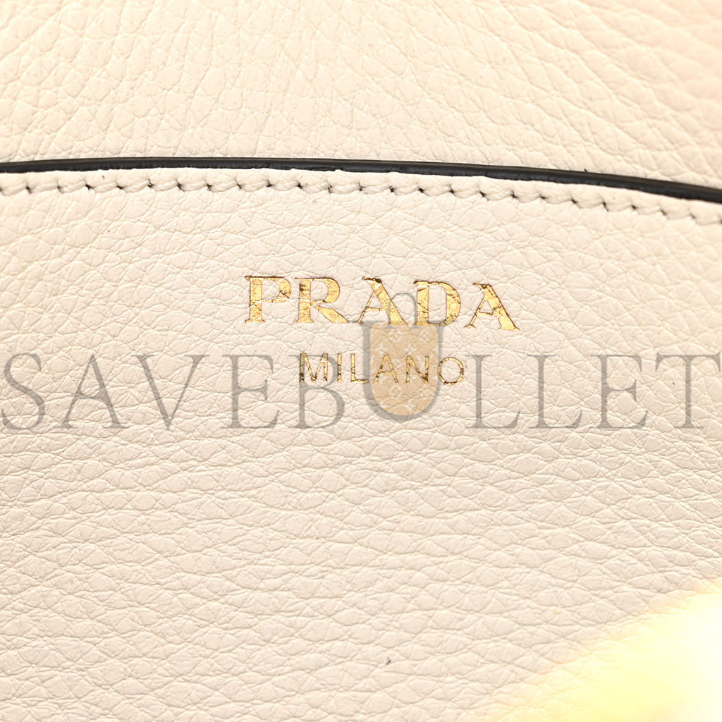 PRADA VITELLO DAINO CAMERA CROSSBODY BIANCO (19*12*2cm)