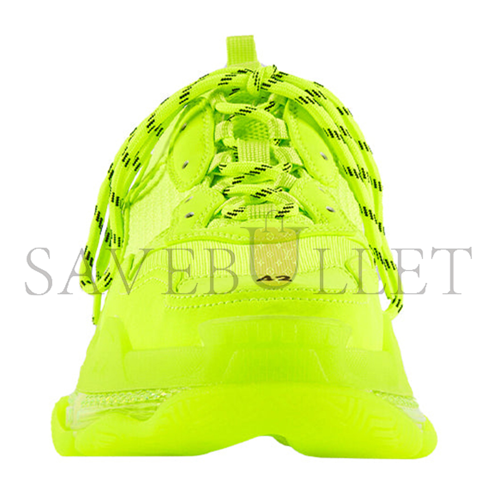 BALENCIAGA TRIPLE S MESH AND FAUX LEATHER TRAINERS IN FLUO YELLOW 541624W2FF17320