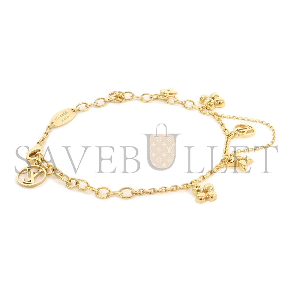 LOUIS VUITTON NECKLACE BLOOMING GOLD M64855