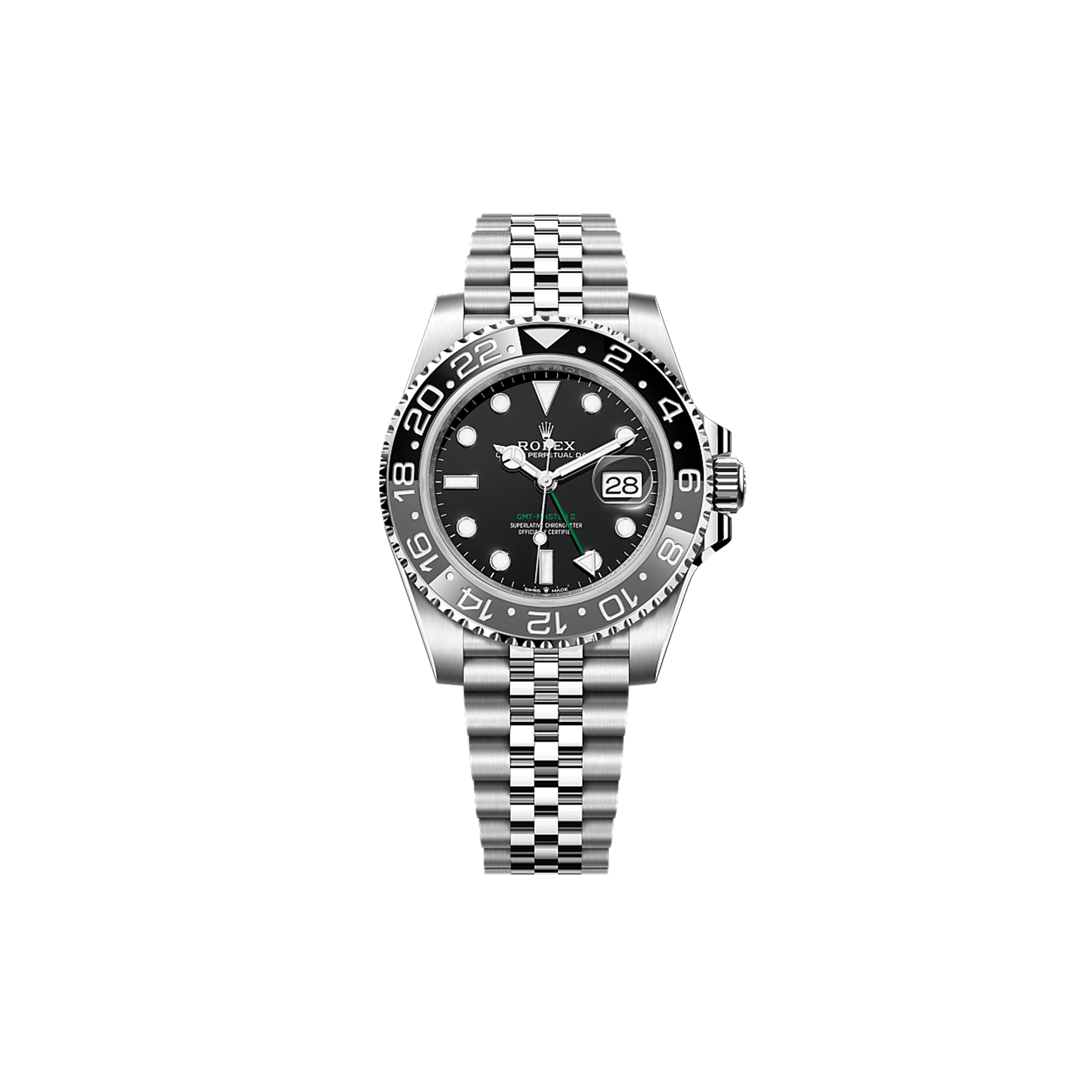 ROLEX GMT-MASTER II OYSTER, 40 MM, OYSTERSTEEL WATCH 126710GRNR