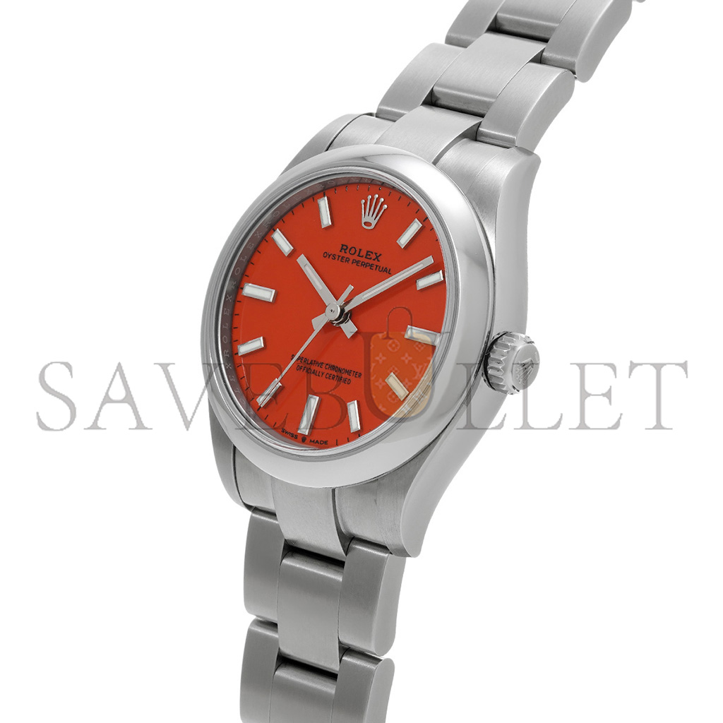 ROLEX OYSTER PERPETUAL CORAL RED WATCH 277200