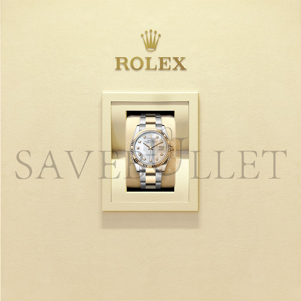 ROLEX DATEJUST 36 OYSTER, 36 MM, OYSTERSTEEL AND YELLOW GOLD WATCH 126233-0024