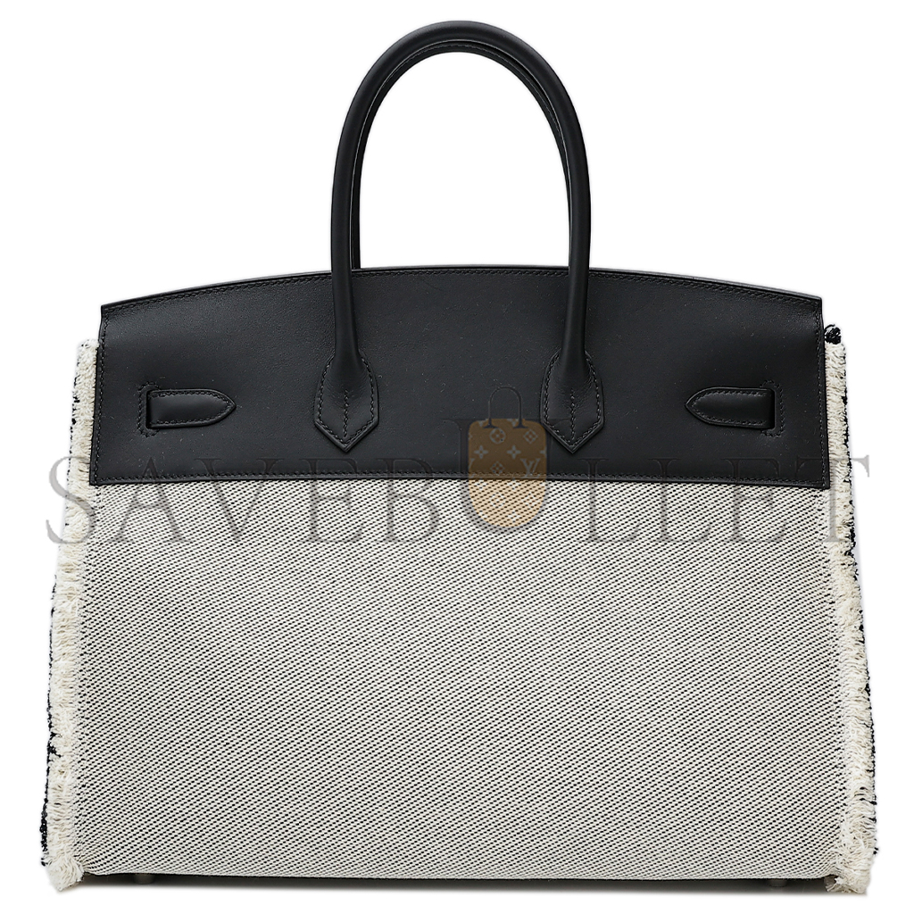 HERMES MASTER BIRKIN 35 FRAY HANDBAG IN BLACK LEATHER BK35FY89SWCLSS (35*25*18cm)