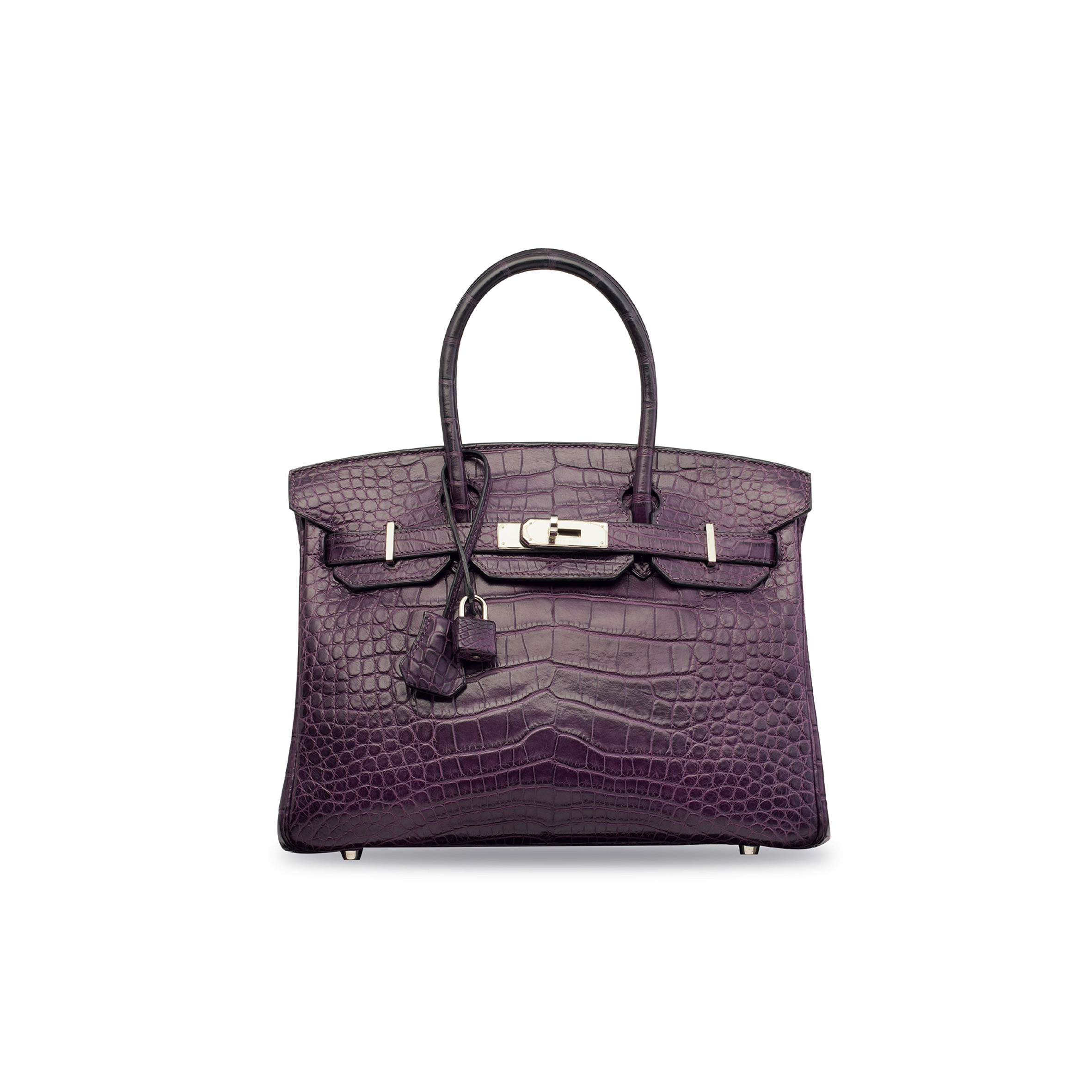 HERMES MASTER BIRKIN 25 CROCODILE CRYSTAL PURPLE HANDBAG 10040416 (25*20*13cm)