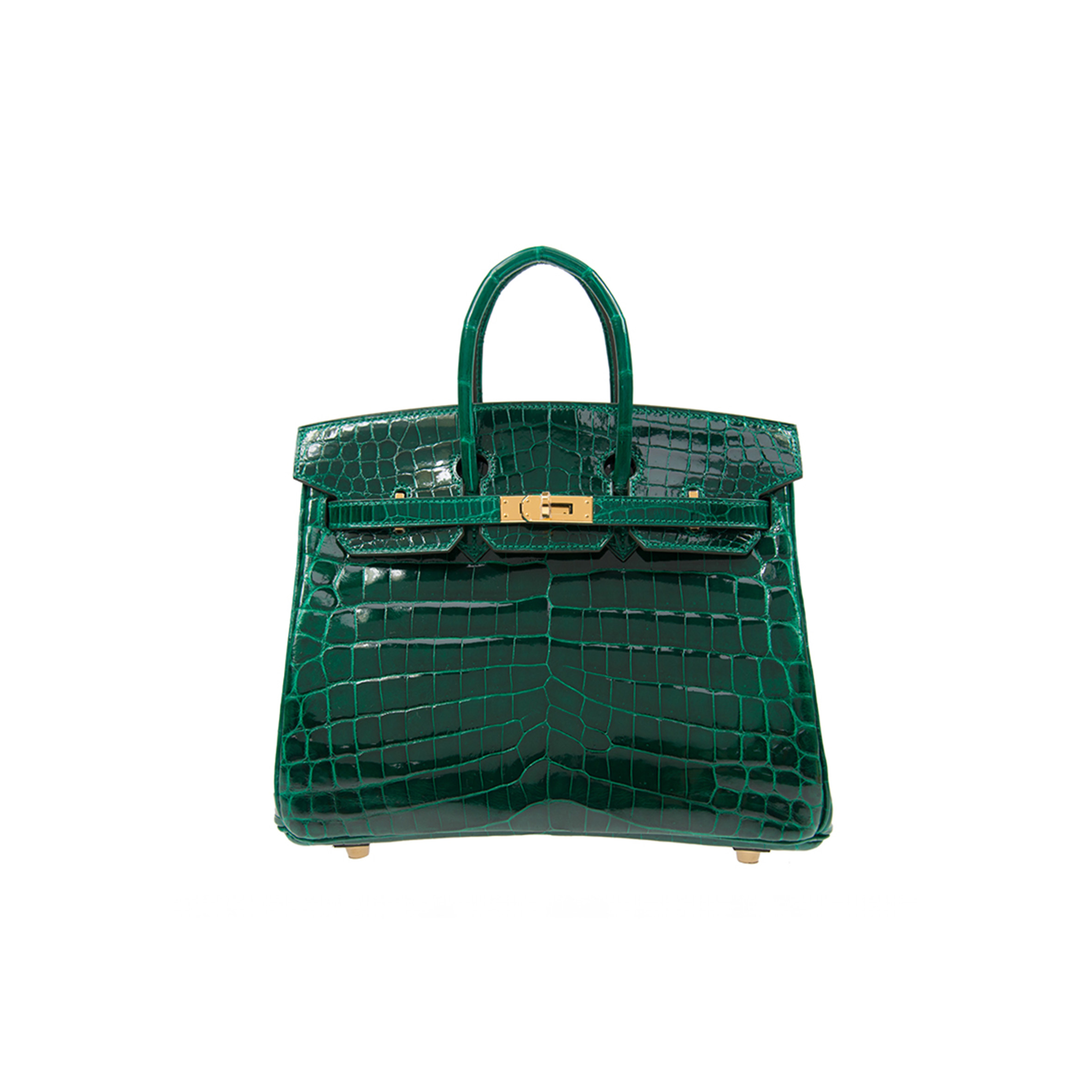 HERMES MASTER BIRKIN 25 EMEDAL TOP HANDLE BAG BAGBK256QSCROCOGPN (25*20*13cm)