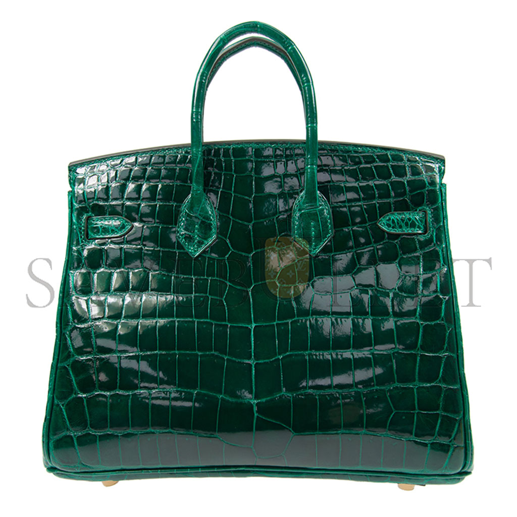 HERMES MASTER BIRKIN 25 EMEDAL TOP HANDLE BAG BAGBK256QSCROCOGPN (25*20*13cm)