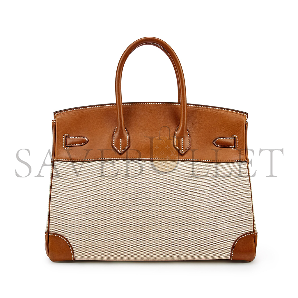 HERMES BIRKIN 35 CALICO AND GOLDEN BROWN LEATHER BAG 8023220073 (35*24*18cm)