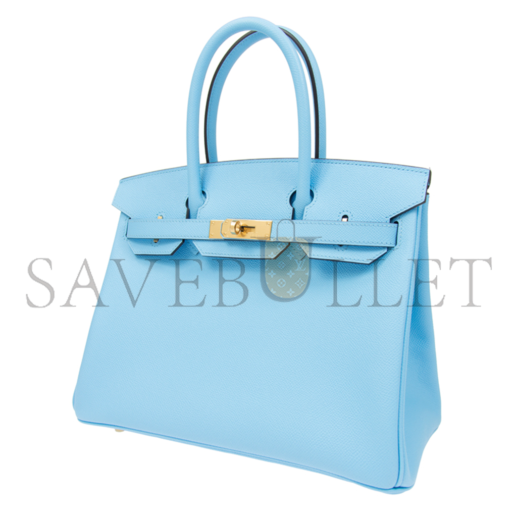 HERMES MASTER BIRKIN 25 SKY BLUE TOP HANDLE BAG BK307NEPGP (25*20*13cm)