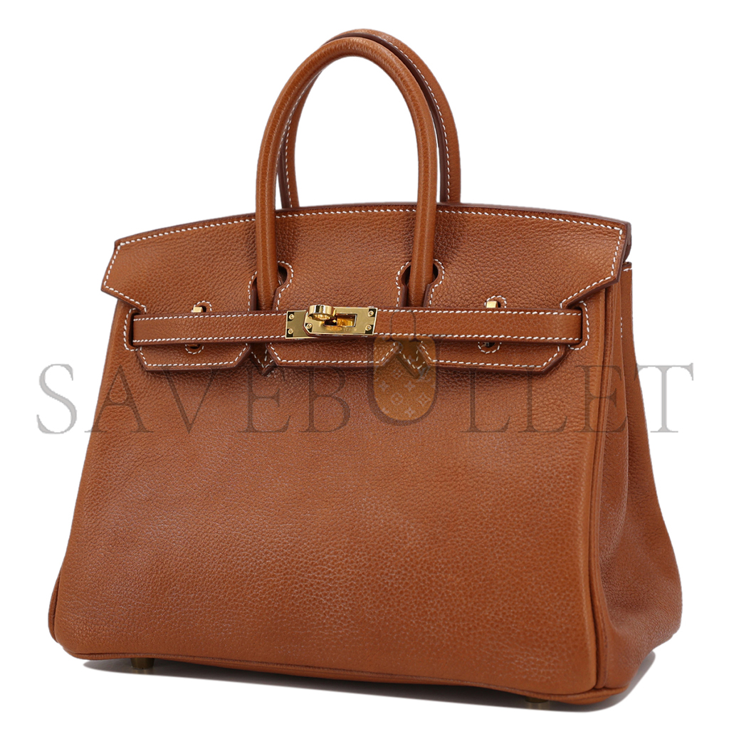 HERMES MASTER BIRKIN 25 SADDLE LEATHER GOLDEN BROWN GOLD BUCKLE BAG 9012863189 (25*20*13cm)