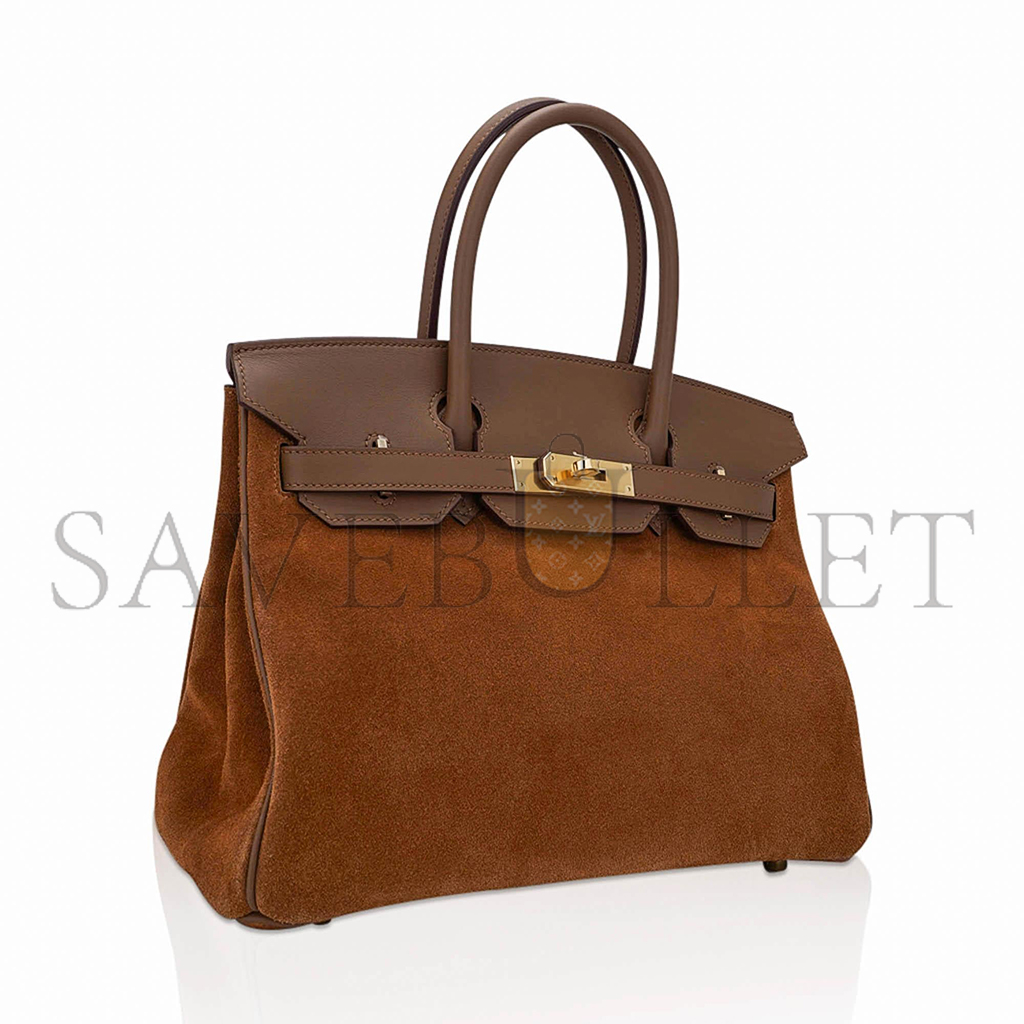 HERMES MASTER BIRKIN 30 CHESTNUT GOLD BUCKLE BAG 58822833472 (30*22*16cm)