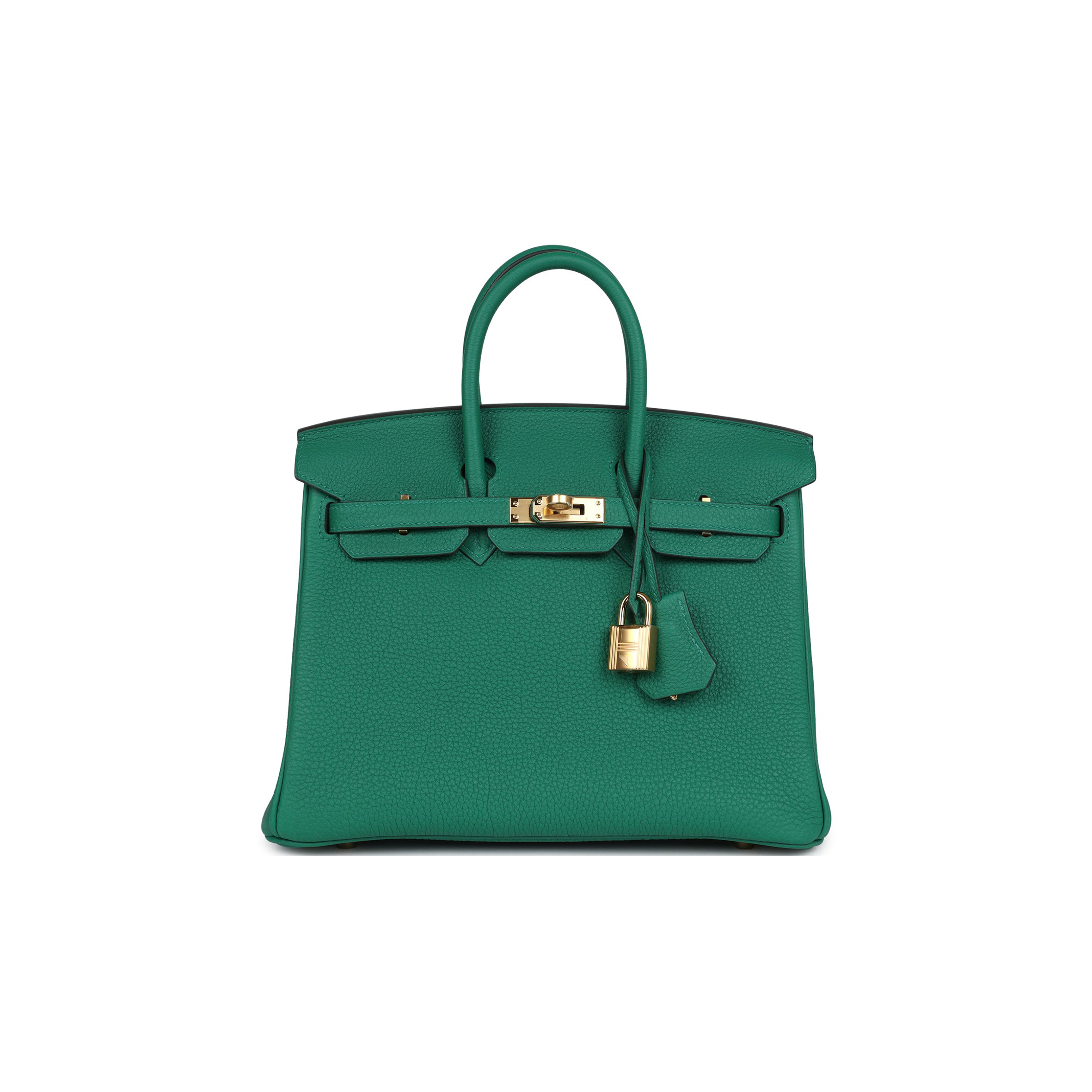 HERMÈS MASTER BIRKIN 25 TOGO LEATHER VELVET GREEN GOLD BUCKLE BAG BK30U4EPSS (25*20*13cm)