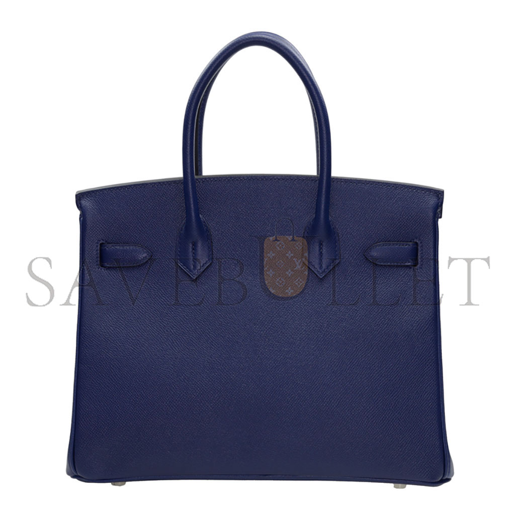 HERMES MASTER BIRKIN 30 TOGO LEATHER ROYAL BLUE SILVER BUCKLE BK3073EPSS (30*23*15cm)