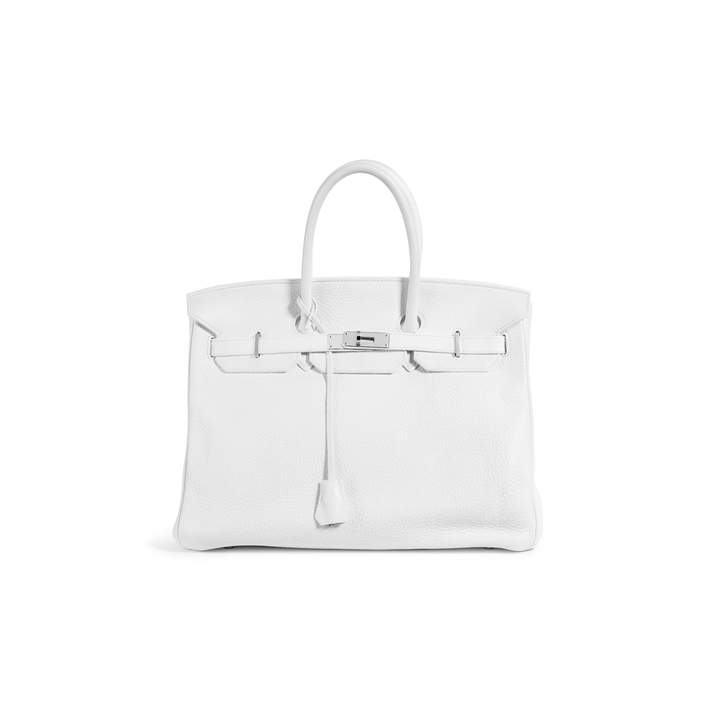 HERMÈS BIRKIN 35 TOGO LEATHER WHITE SILVER BUCKLE BAG H028369CK01 (35*28*18cm)