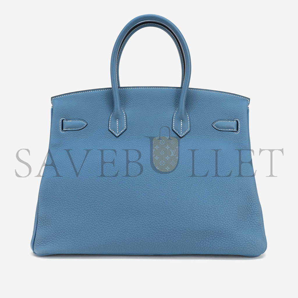 HERMÈS BIRKIN 35 TOGO BLUE JEAN SILVER BUCKLE BAG H028369CK75 (35*25*19cm)