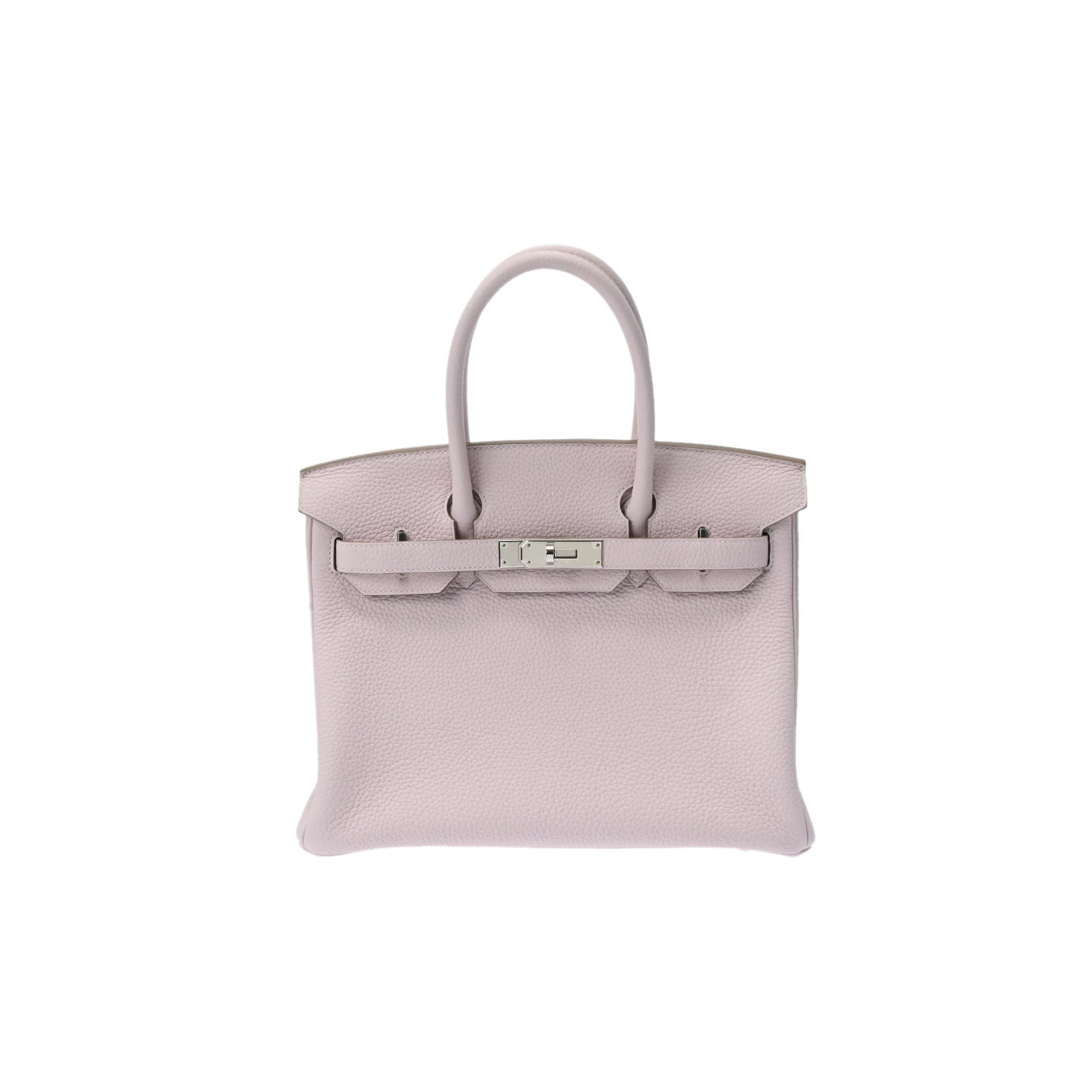 HERMES MASTER BARKIN 30 TOGO LEATHER PINK SILVER BUCKLE BAG 550321 (30*23*15cm)