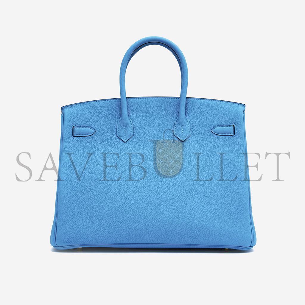 HERMÈS MASTER BIRKIN 25 TOGO LEATHER BLUE GOLD BUCKLE BAG MSBK2300910 (25*20*13cm)