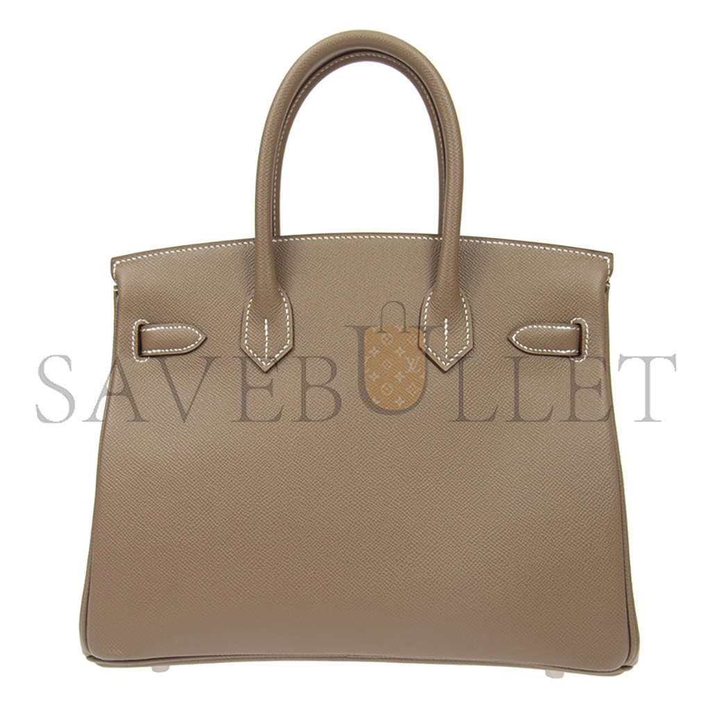 HERMES MASTER BIRKIN 30 TOGO LEATHER ELEPHANT GREY SILVER BUCKLE BAG BK3018EPSS (25*20*13cm)