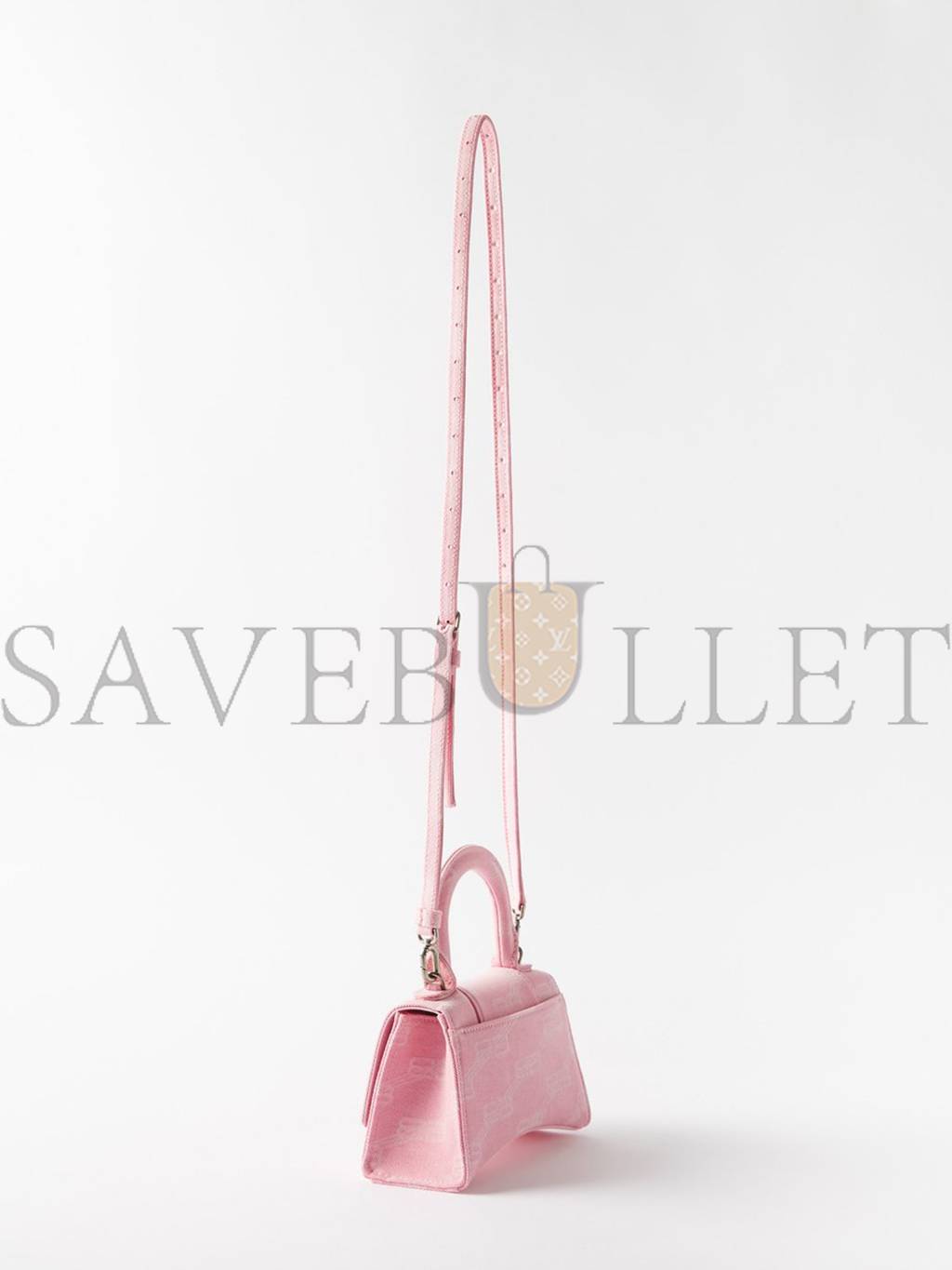 BALENCIAGA PINK HOURGLASS XS LOGO-PRINT DENIM CROSS-BODY BAG MATCHESFASHION US (19*12.1*8.1cm)