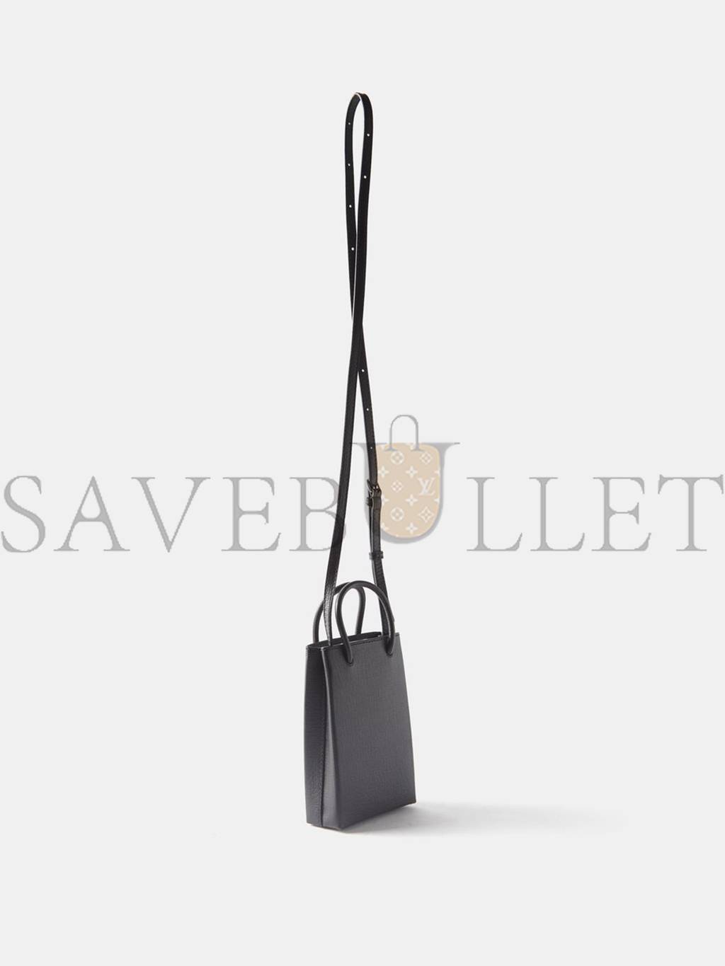 BALENCIAGA BLACK SHOPPING MINI LEATHER CROSS-BODY BAG  MATCHESFASHION US (18*12.4*4.8cm)