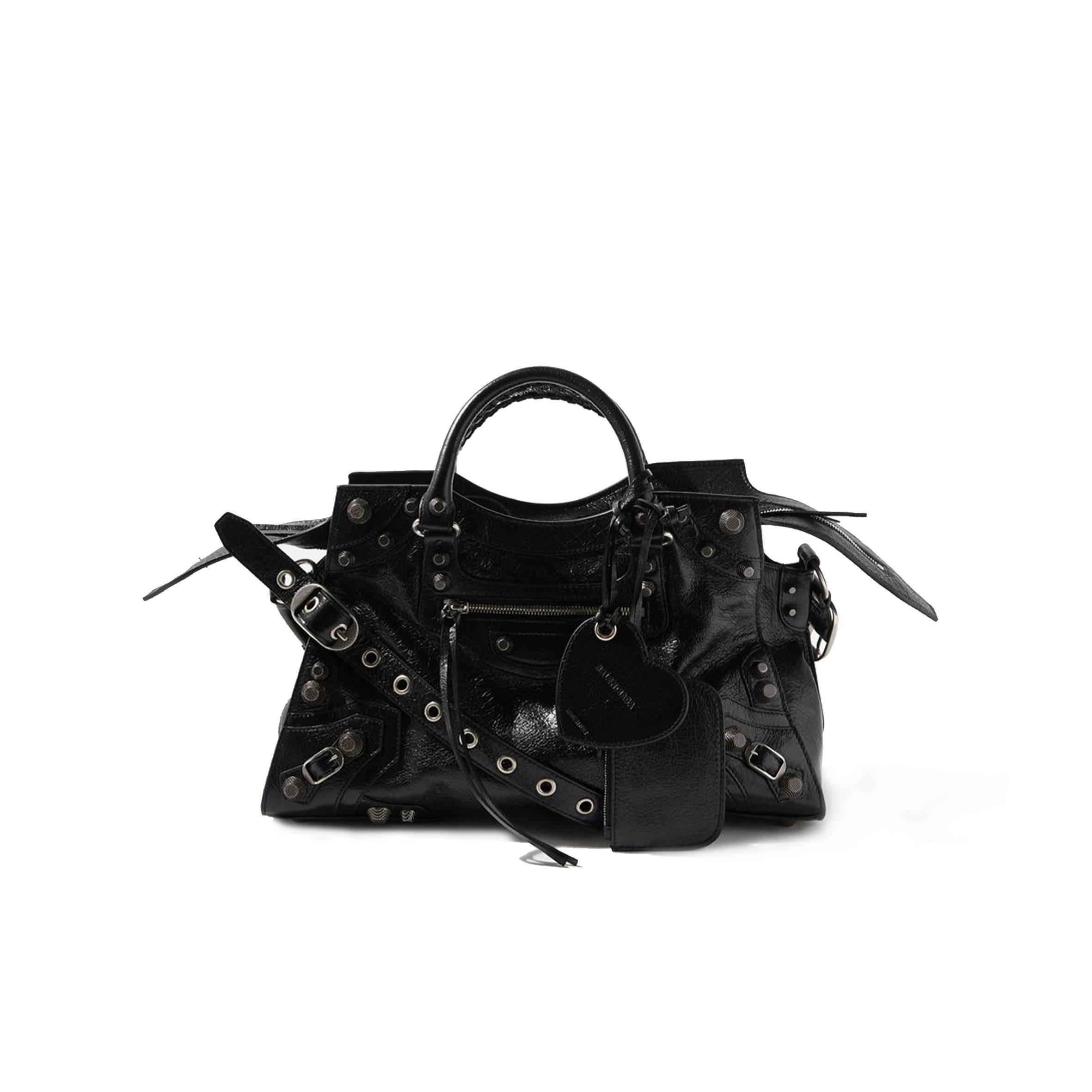 BALENCIAGA BLACK NEO CAGOLE CITY GRAINED-LEATHER SHOULDER BAG MATCHESFASHION US (38*23*16cm)