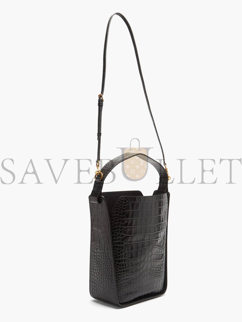 BALENCIAGA BLACK TOOL S CROCODILE-EFFECT LEATHER SHOULDER BAG MATCHESFASHION US (30.7*30.4*11.4cm)