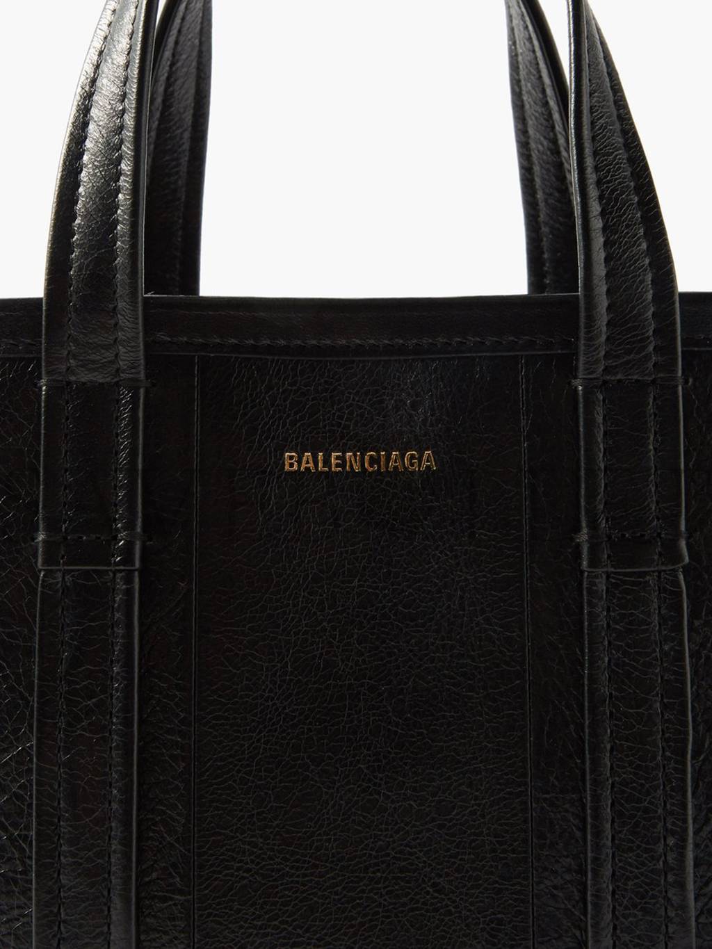 BALENCIAGA BLACK BARBES S CRINKLED-LEATHER TOTE MATCHESFASHION US (23.5*20*10cm)