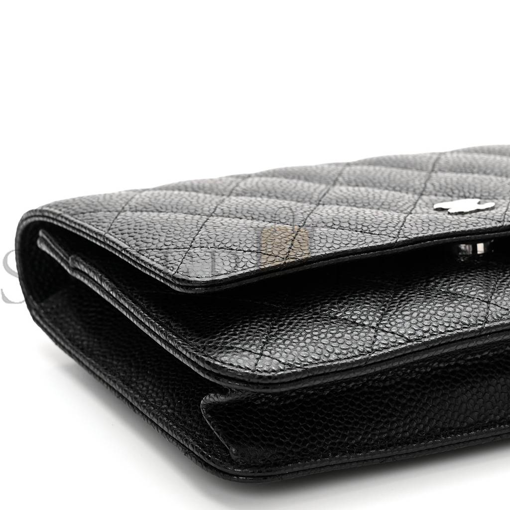 CHANEL CAVIAR QUILTED LARGE COCO HANDLE FLAP  BLACK SILVER HARDWARE (20*13*4cm)