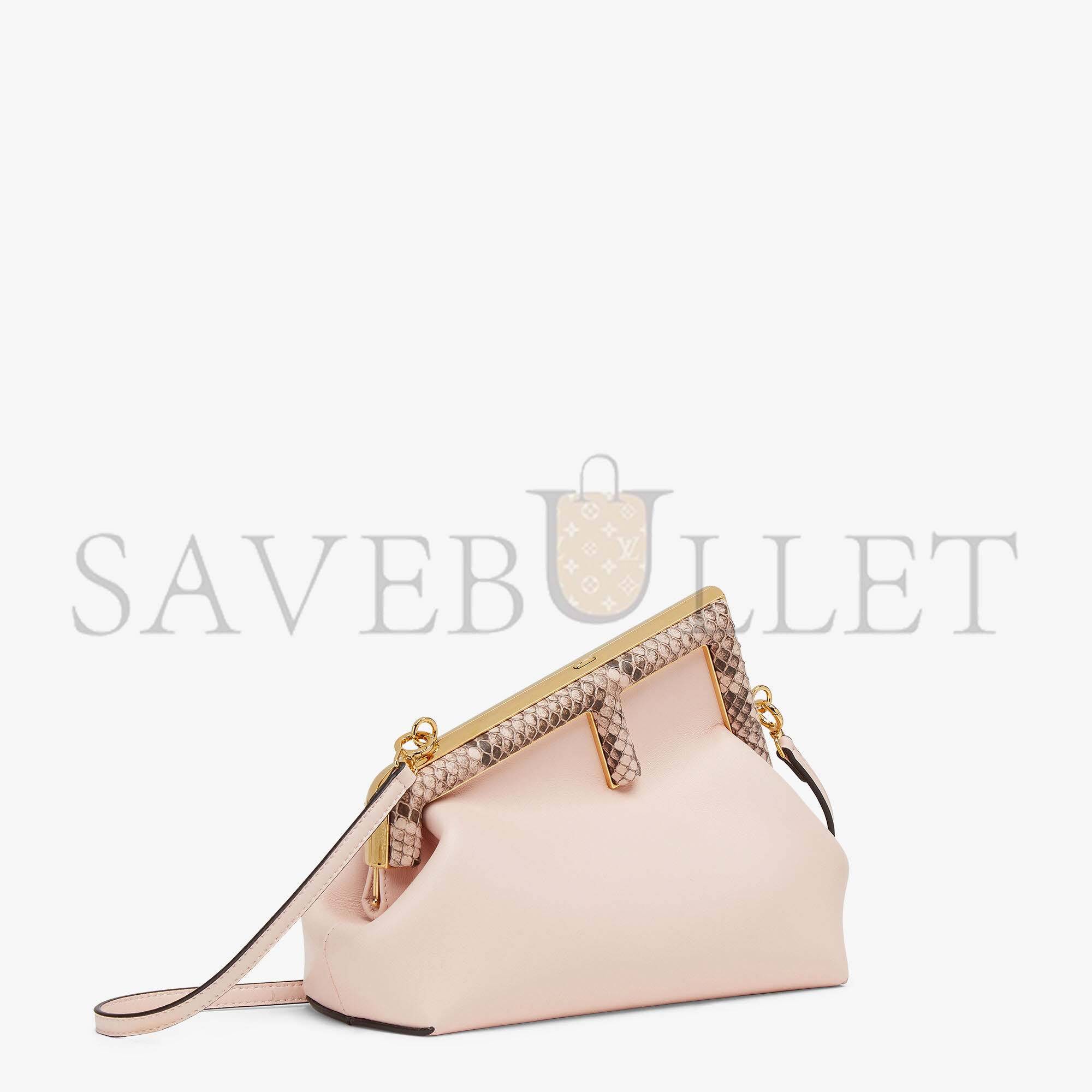 FENDI FIRST SMALL - PINK LEATHER AND PYTHON LEATHER BAG 8BP129AKKUF1HOQ (26*18*9.5cm)