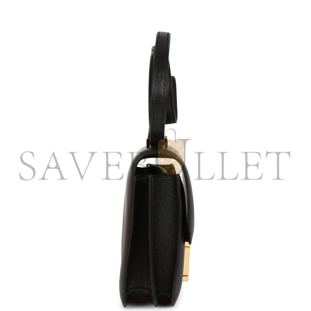 HERMES CONSTANCE 18 BLACK EPSOM GOLD HARDWARE (18cm)