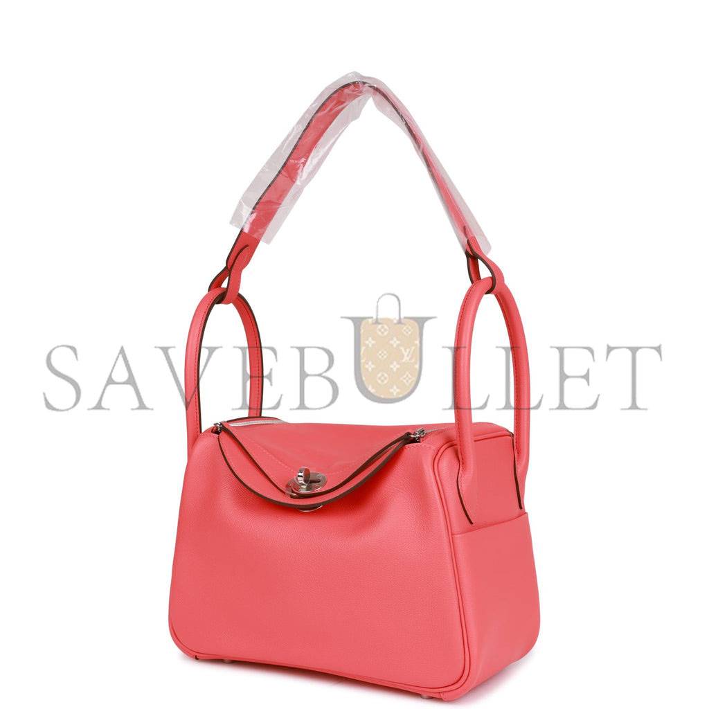 HERMES LINDY 26 ROSE TEXAS EVERCOLOR PALLADIUM HARDWARE(26*18*12cm)