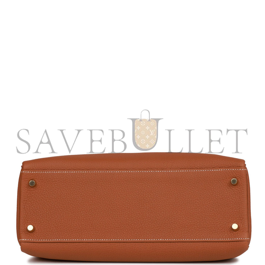 HERMES KELLY RETOURNE 32 GOLD TOGO GOLD HARDWARE  (32*23*10.5cm)