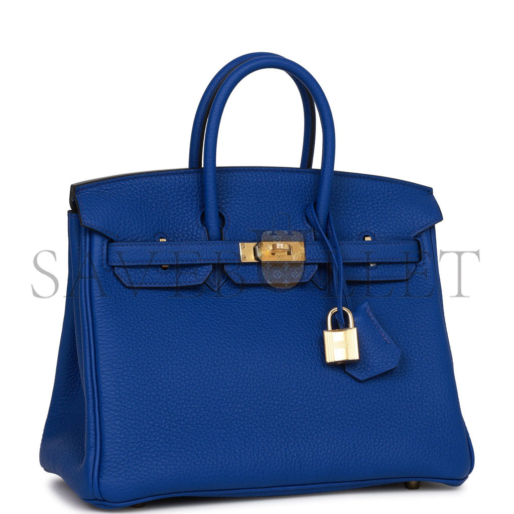 HERMES BIRKIN 25 BLEU ROYAL TOGO GOLD HARDWARE HANDMADE  (25cm)