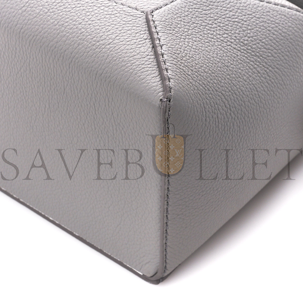 LOEWE SOFT GRAINED CALFSKIN SMALL PUZZLE EDGE BAG PEARL GREY (24*16.5*10.5cm)