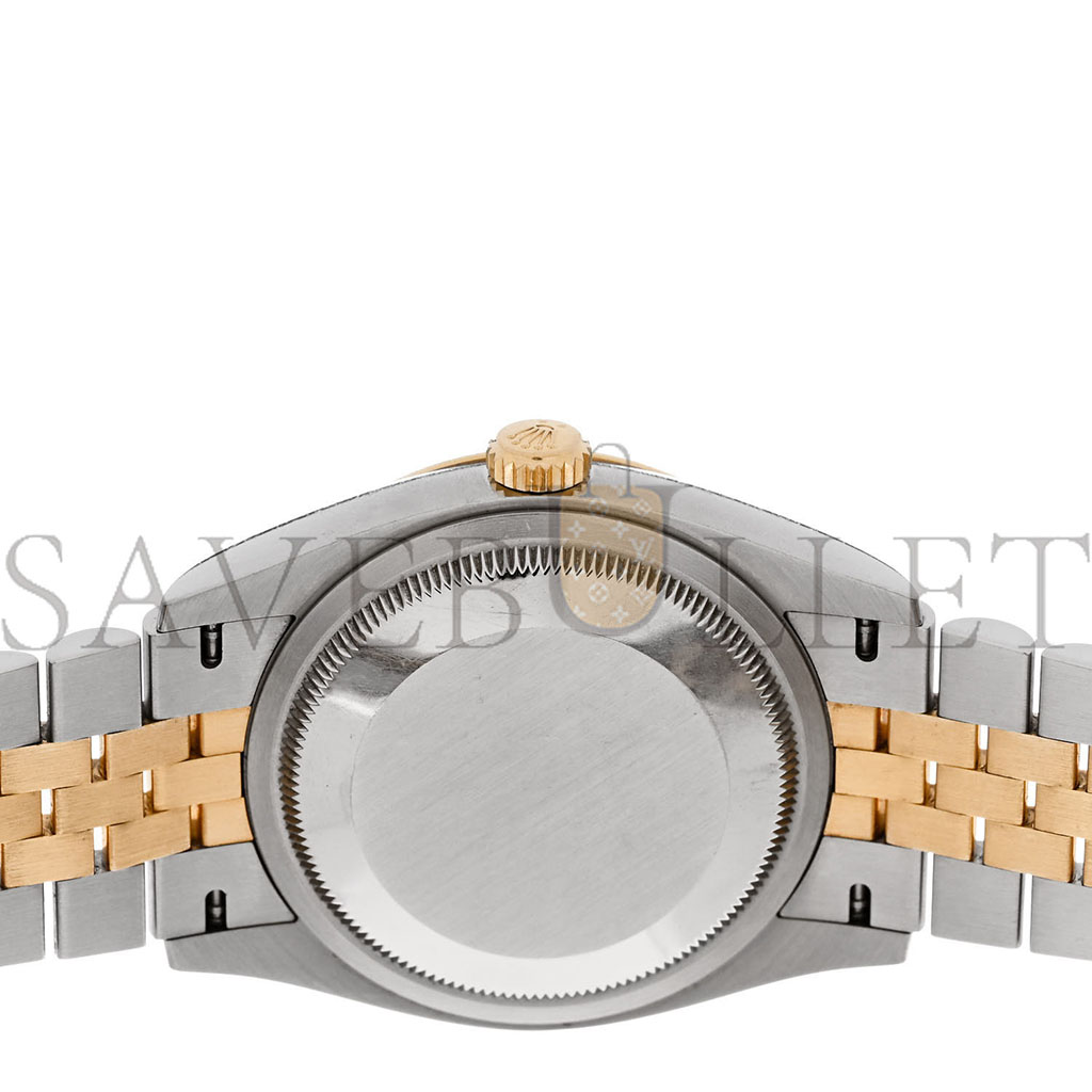 ROLEX STAINLESS STEEL 18K YELLOW GOLD DIAMOND 36MM OYSTER PERPETUAL DATEJUST WATCH OLIVE GREEN ROMAN 126233