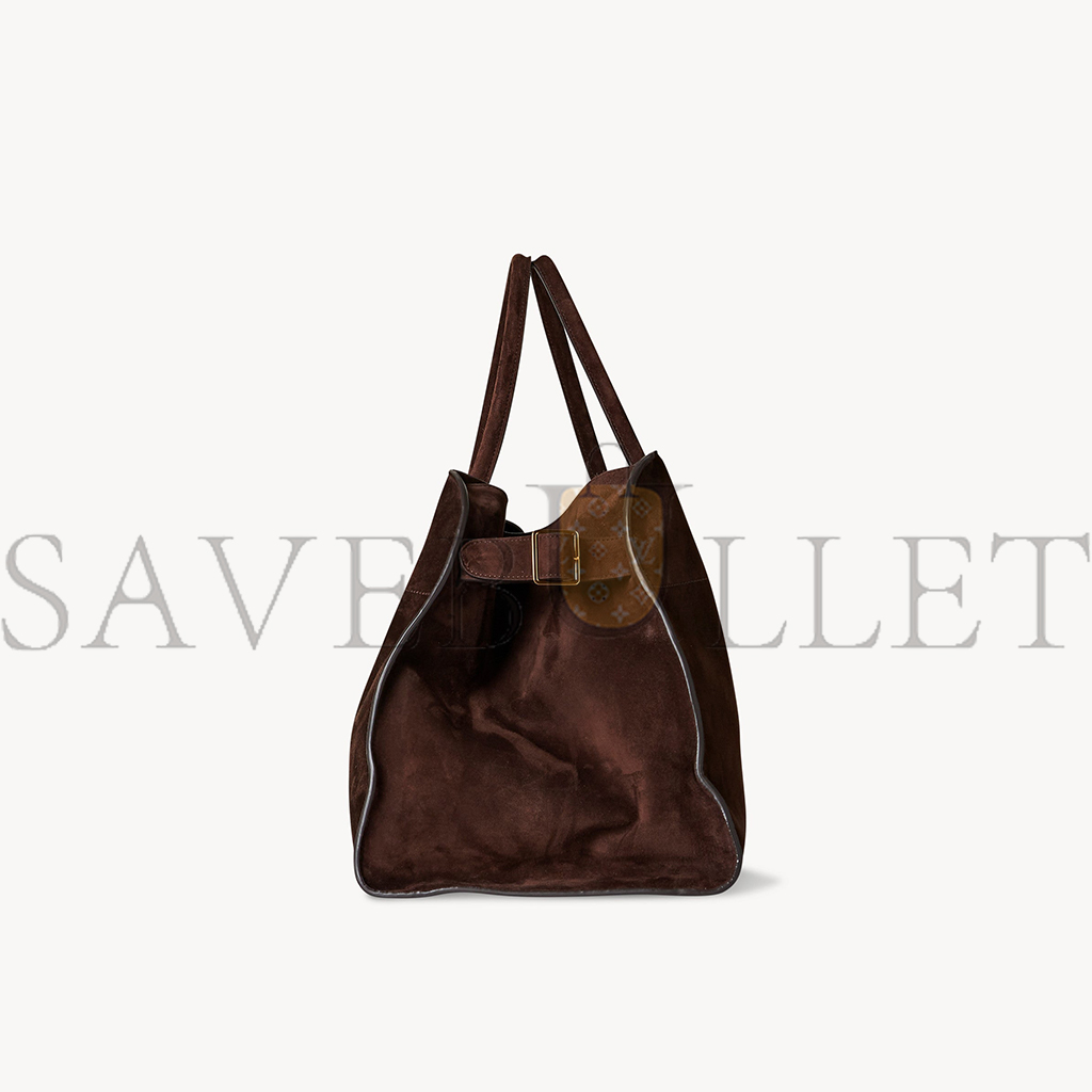 THE ROW SOFT MARGAUX 17 BAG IN SUEDE MOCHA W1254L25MOSHG (43*30*25cm)