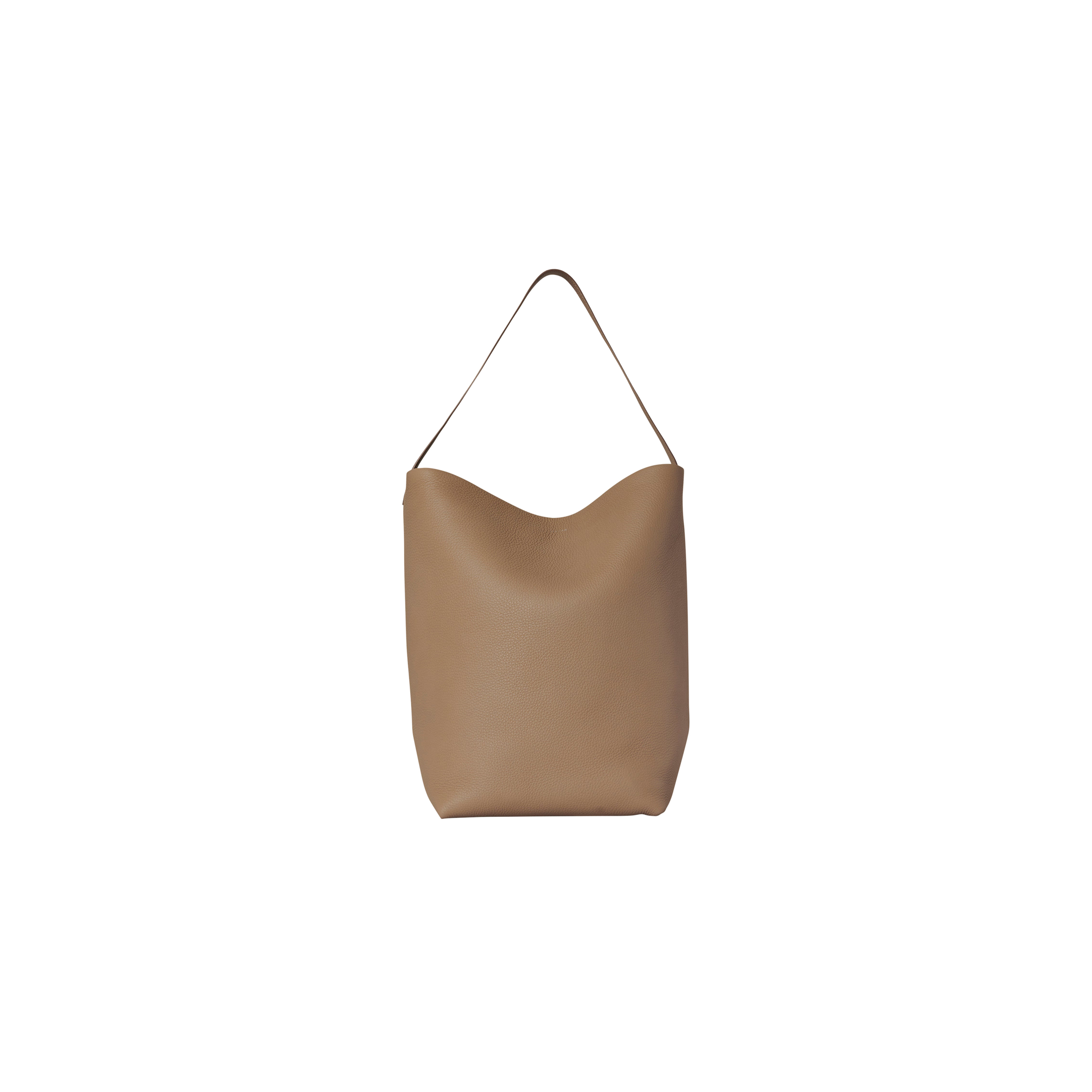 THE ROW LARGE NS PARK TOTE BAG IN LEATHER DARK TAUPE W1273L129DTPL (38*43*20cm)