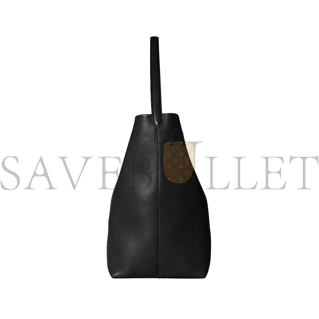 THE ROW LARGE NS PARK TOTE BAG IN LEATHER BLACK W1273L72BLPL (38*43*20cm)