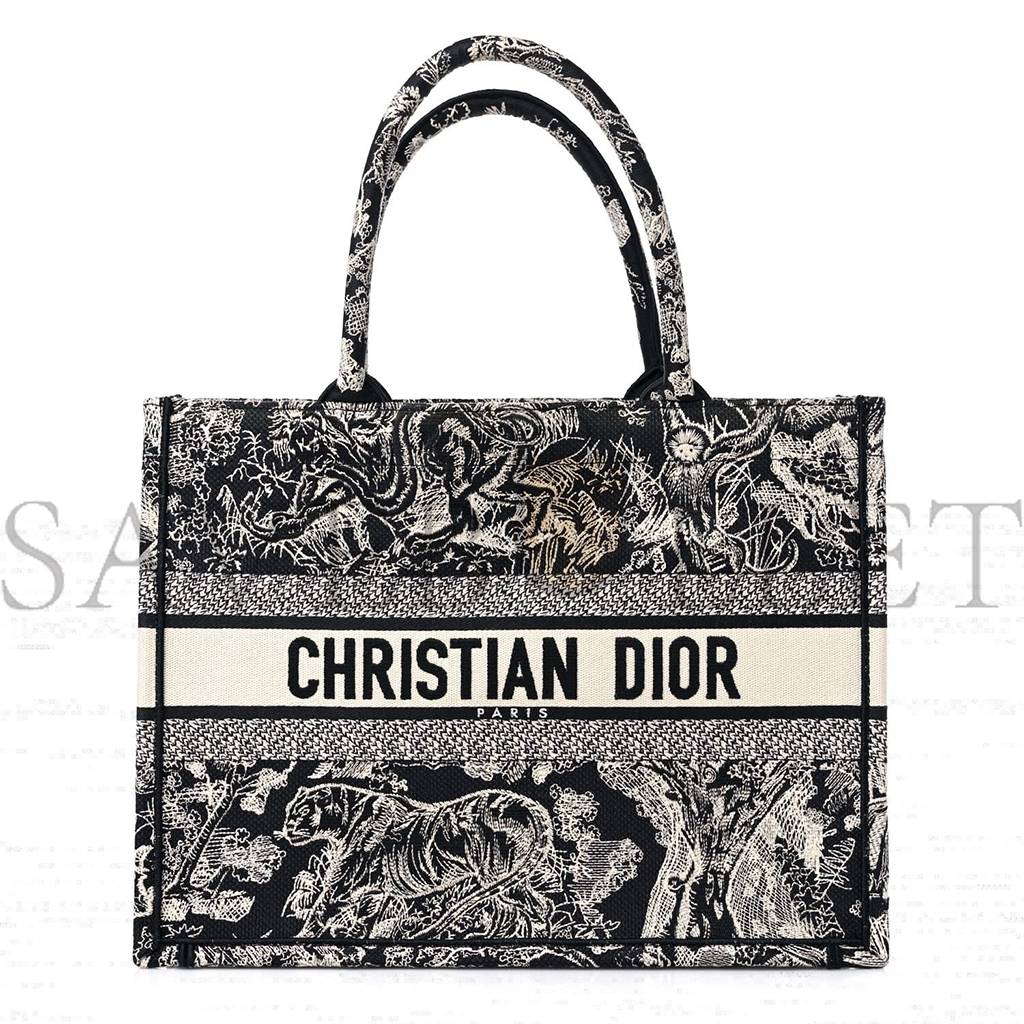 DIOR CANVAS EMBROIDERED MEDIUM DIORIVIERA TOILE DE JOUY BOOK TOTE BLUE (36*28*7.6cm)